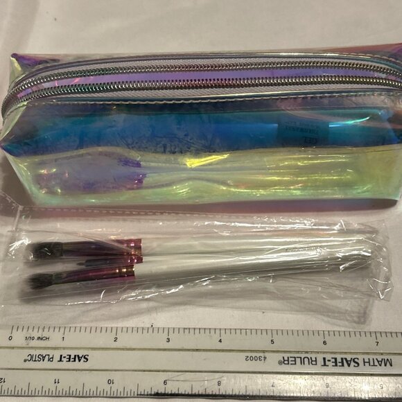 MORPHE 4-Piece Brush Set And Stroke Of Glam Bag 3 Brushes & Iridescent Bag New - Picture 6 of 12